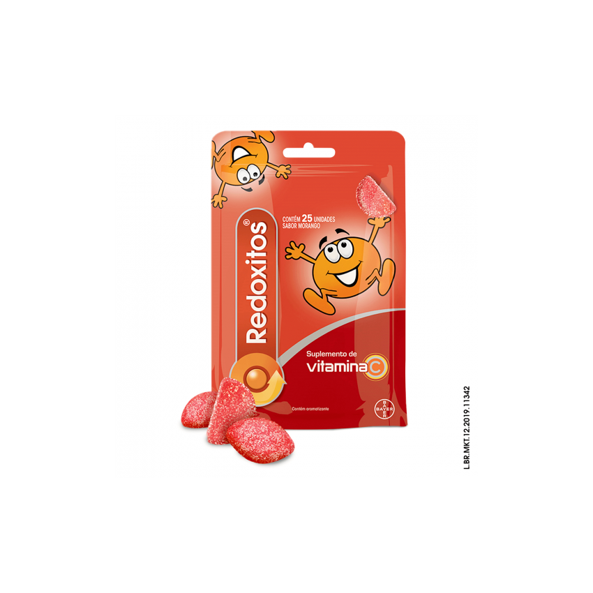 REDOXITOS VITAMINA C SABOR MORANGO COM 25 UNIDADES