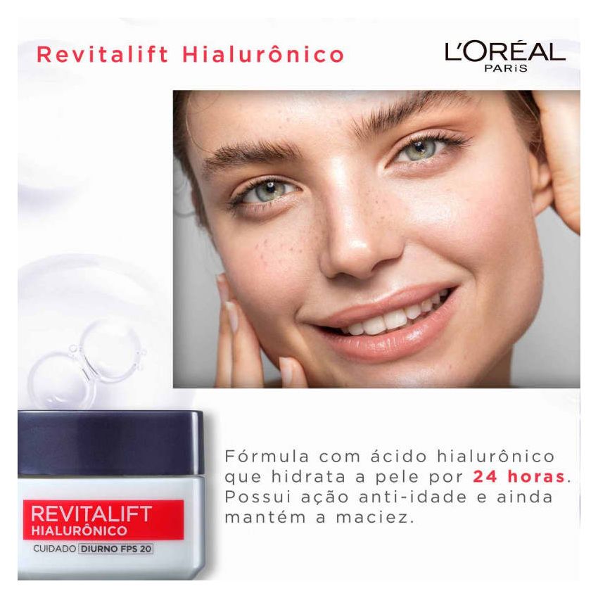 LOREAL REVITALIFT HIALURÔNICO DIURNO FPS20 COM 49G