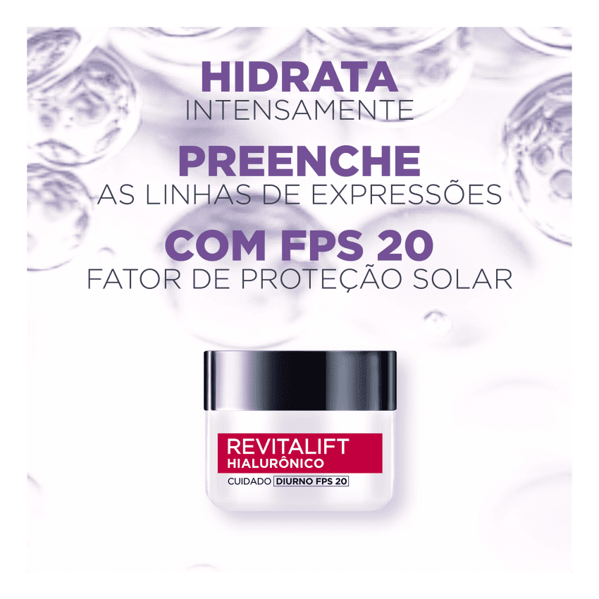 LOREAL REVITALIFT HIALURÔNICO DIURNO FPS20 COM 49G