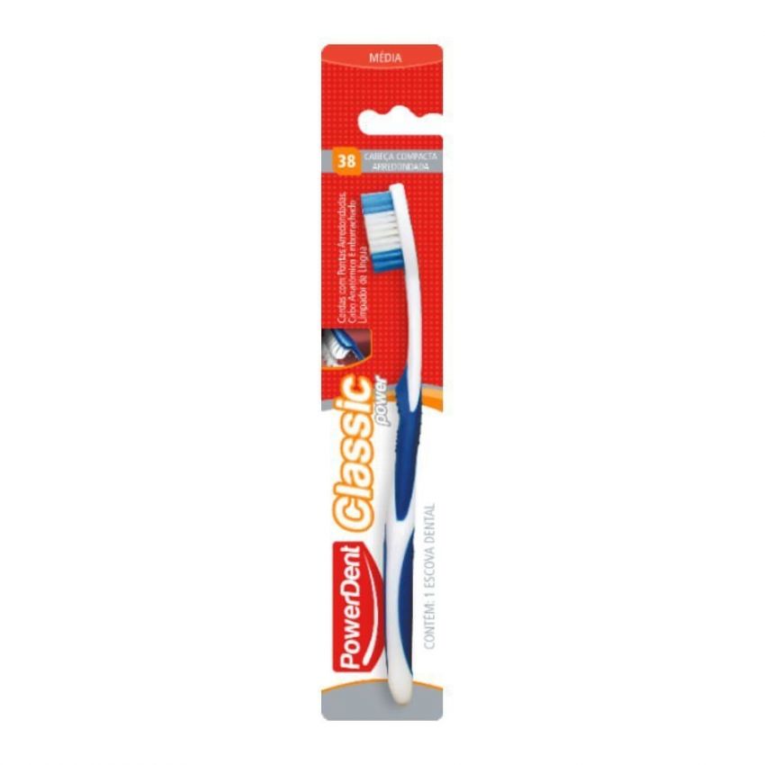 ESCOVA DENTAL POWERDENT CLASSIC MÉDIA UNIDADE