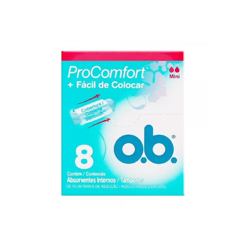 ABSORVENTE INTIMO OB MINI COM 8 UNIDADES