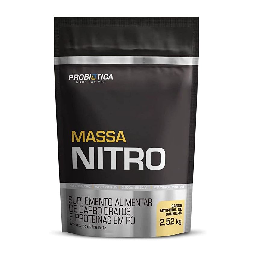 MASSA NITRO PROBIÓTICA BAUNILHA, REFIL COM 2,5KG