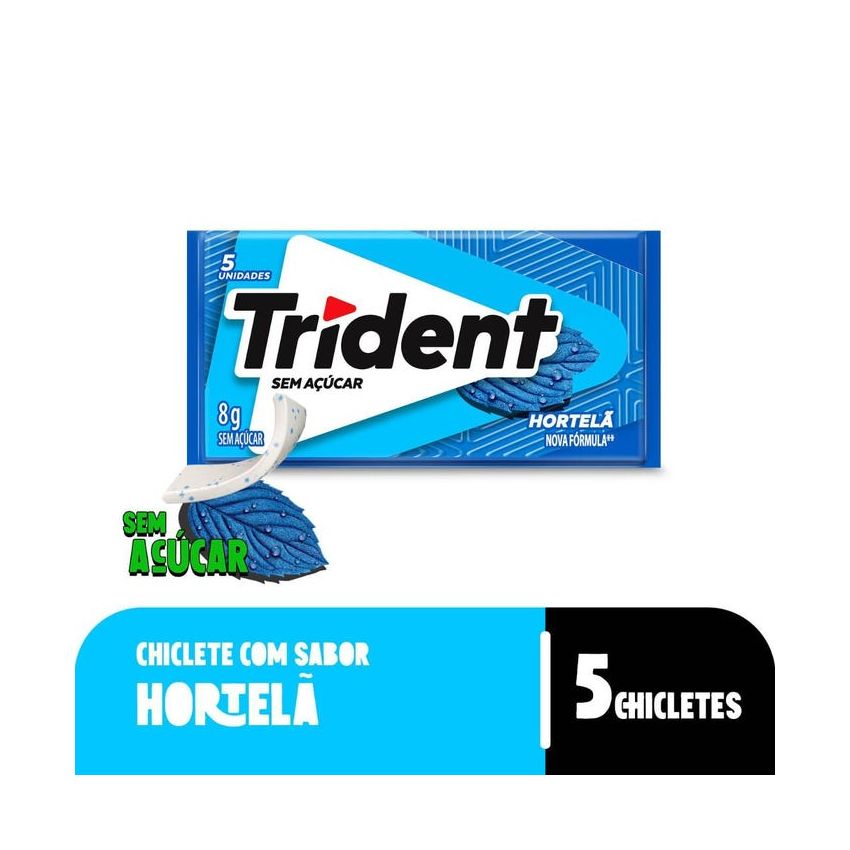 CHICLETE TRIDENT HORTELÃ 8G