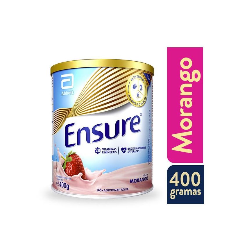 ENSURE PÓ SUPLEMENTO ALIMENTAR SABOR MORANGO 850G