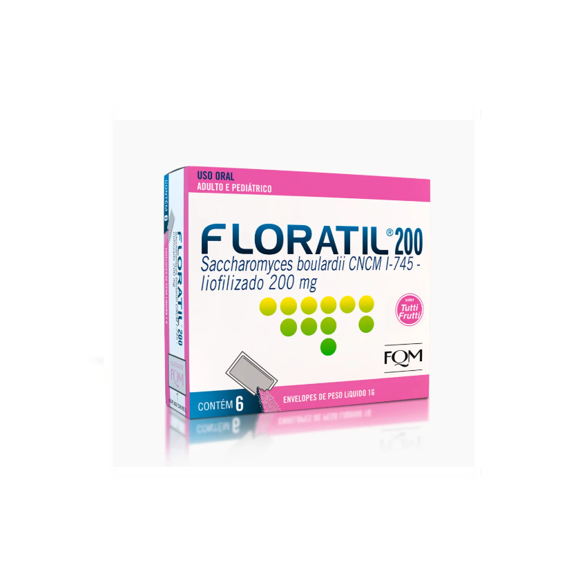 FLORATIL 200MG COM 6 ENVELOPES DE 1 GRAMAS CADA