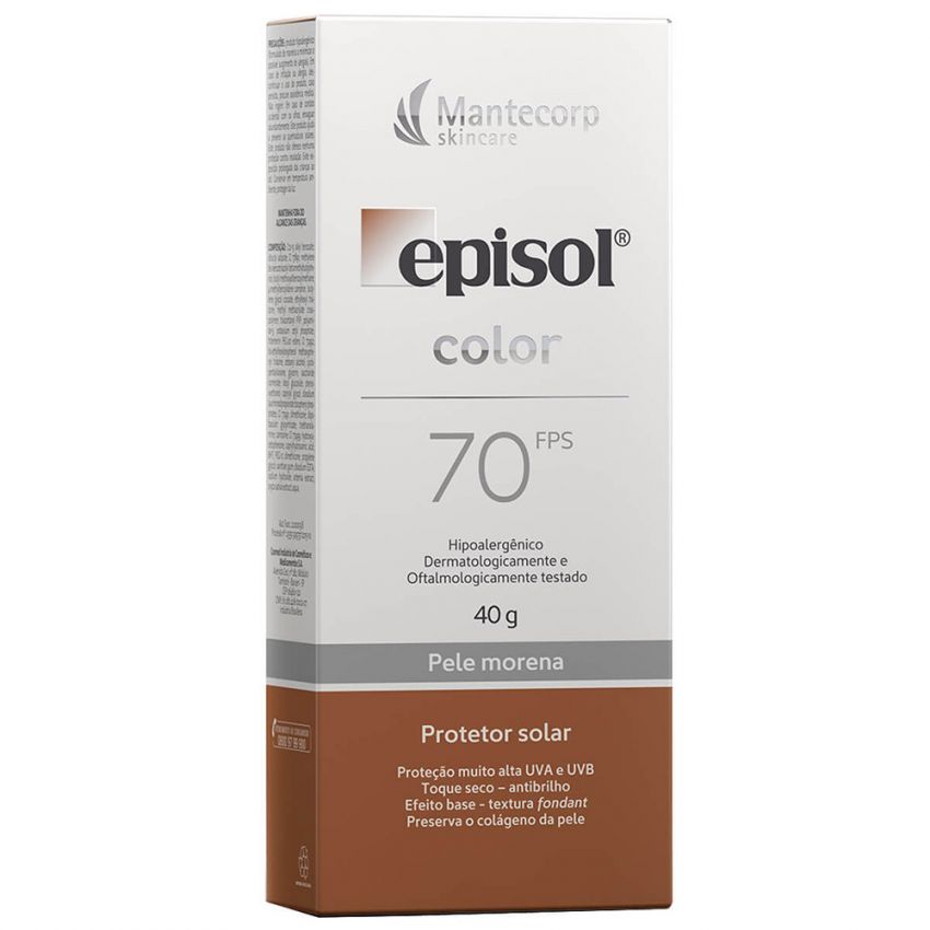 PROTETOR SOLAR EPISOL COLOR PELE MORENA FPS70 40G
