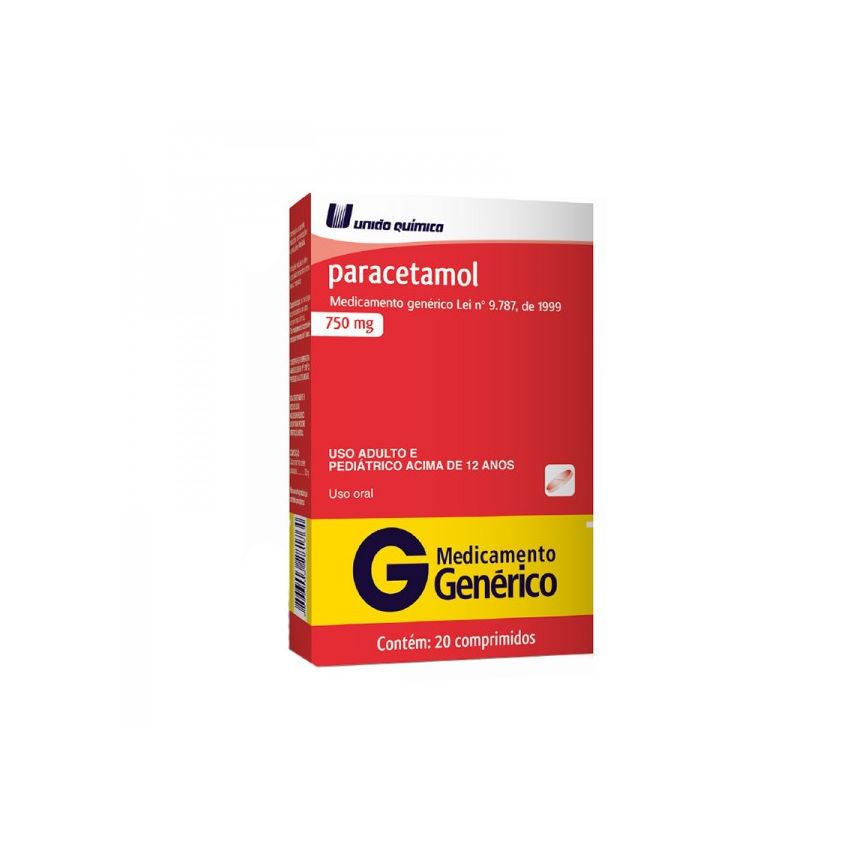 PARACETAMOL 750MG COM 20 COMPRIMIDOS 