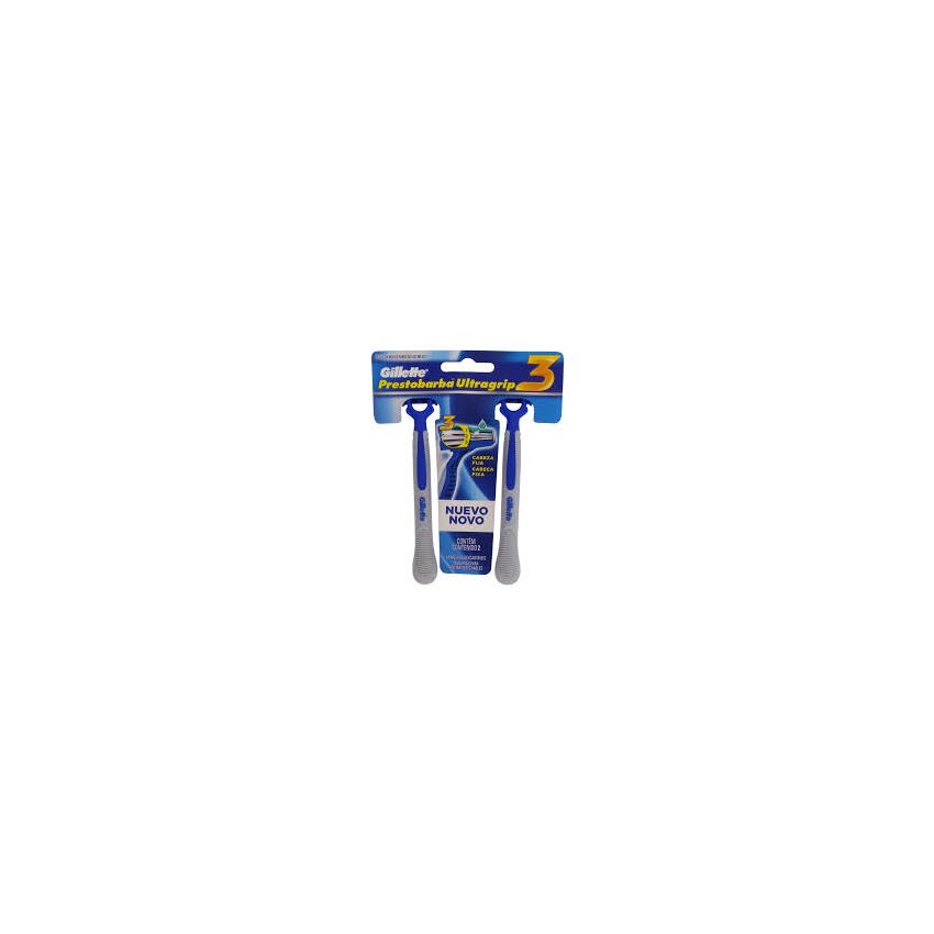 APARELHO DE BARBEAR GILLETTE PRESTOBARBA ULTRAGRIP 3 COM 2
