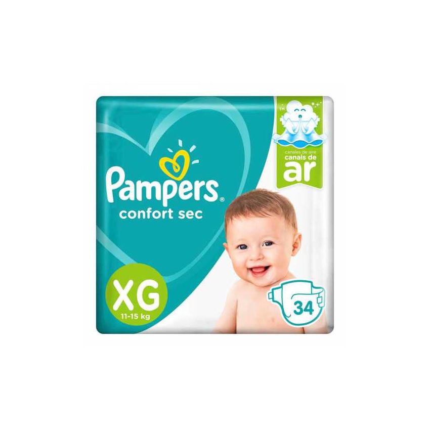 FRALDA PAMPERS CONFORT SEC XG COM 34 UNIDADES