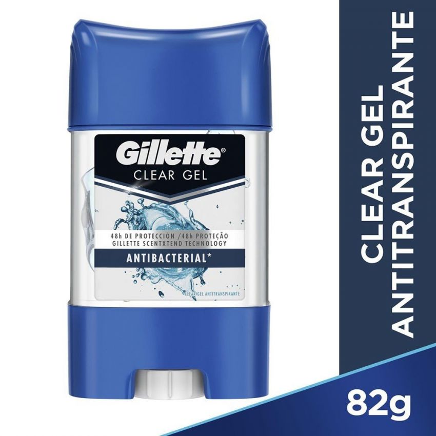 DESODORANTE GILLETE CLEAR GEL ANTIBACTERIAL 82G
