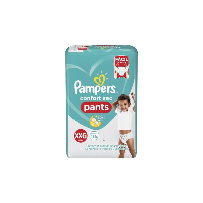 FRALDA PAMPERS CONFORT SEC PANTS XXG COM 16 UNIDADES