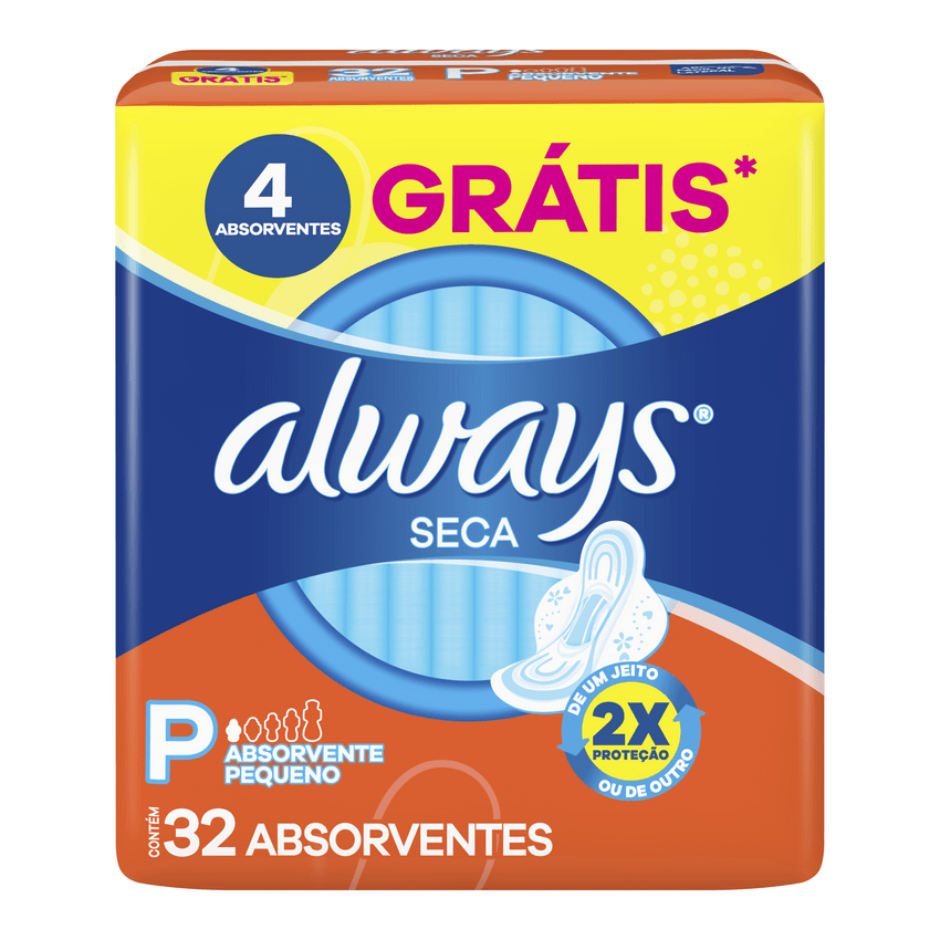 ABSORVENTE ALWAYS SECA COM 32 UNIDADES
