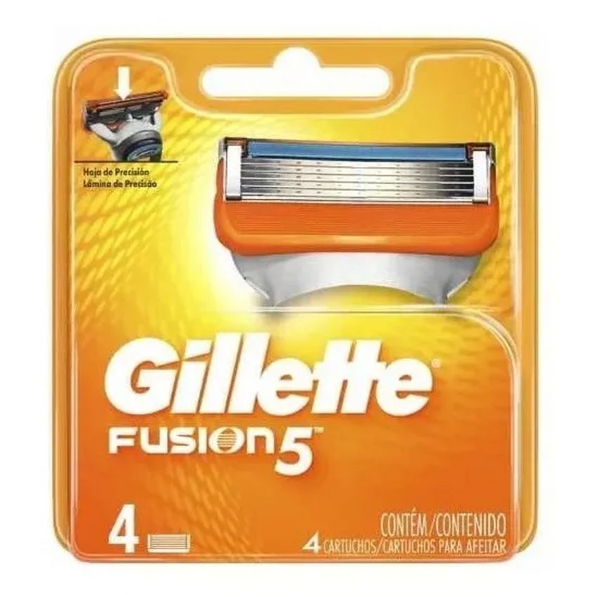 CARGA GILLETE FUSION 5 COM 4 CARTUCHOS 