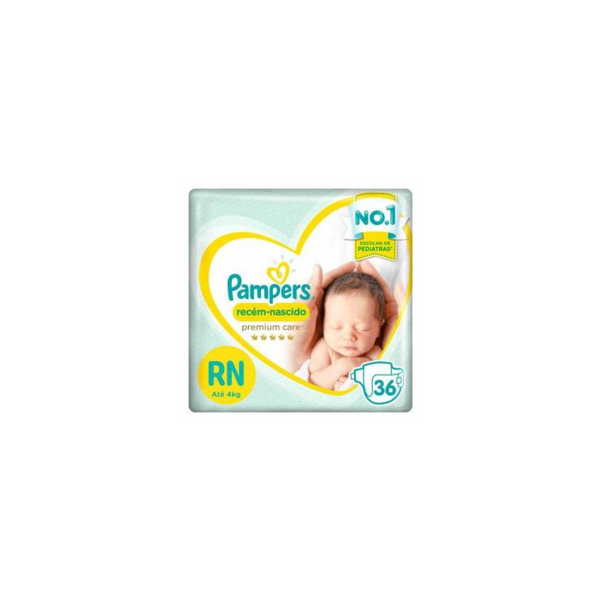 FRALDA PAMPERS RECEM NASC RN 2 A 4,5kg 36 UNIDADES 