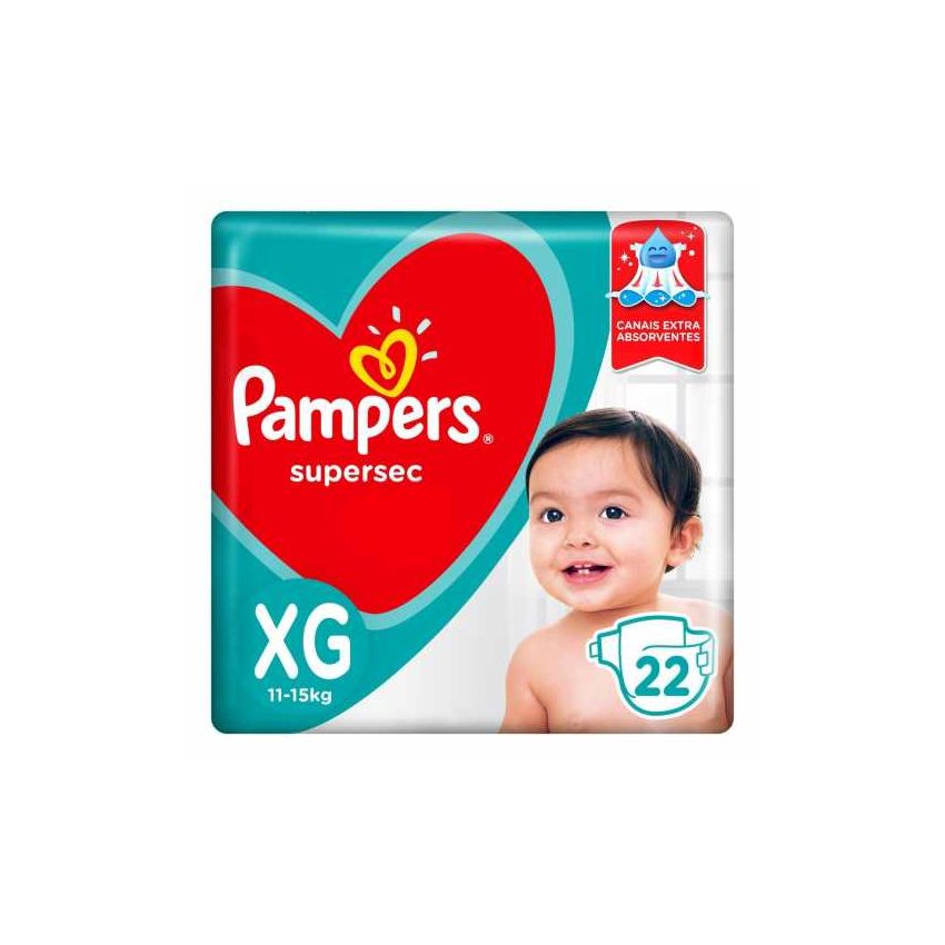 FRALDA PAMPERS SUPERSEC XG 22UNI