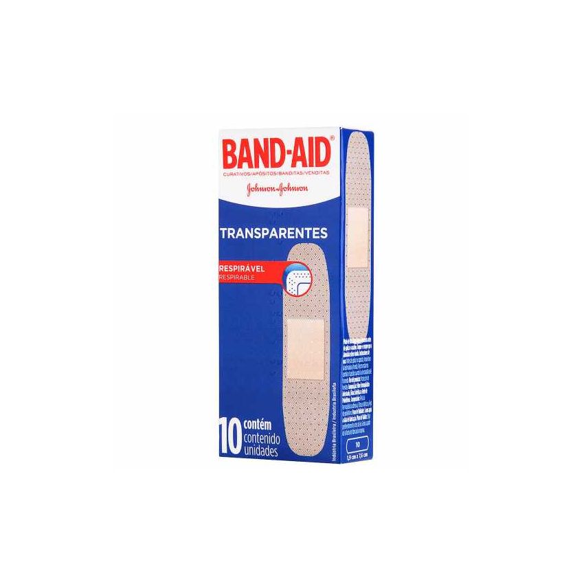 BAND AID TRANSPARENTE COM 10UNIDADES