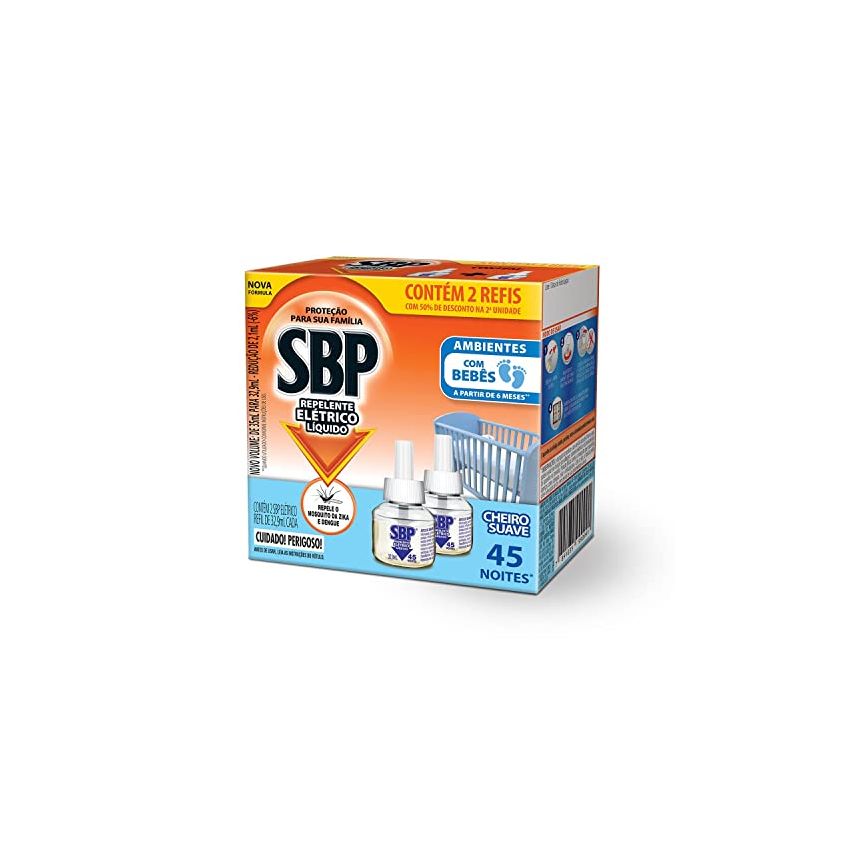 REPEL SBP ELETRICO REFIL 45 NOITES 2 UNIDADE SUAVE