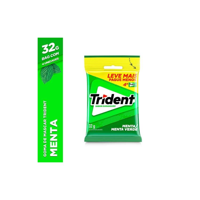 TRIDENT PACOTE COM 4 UNI DE 8 GRAMAS MENTA