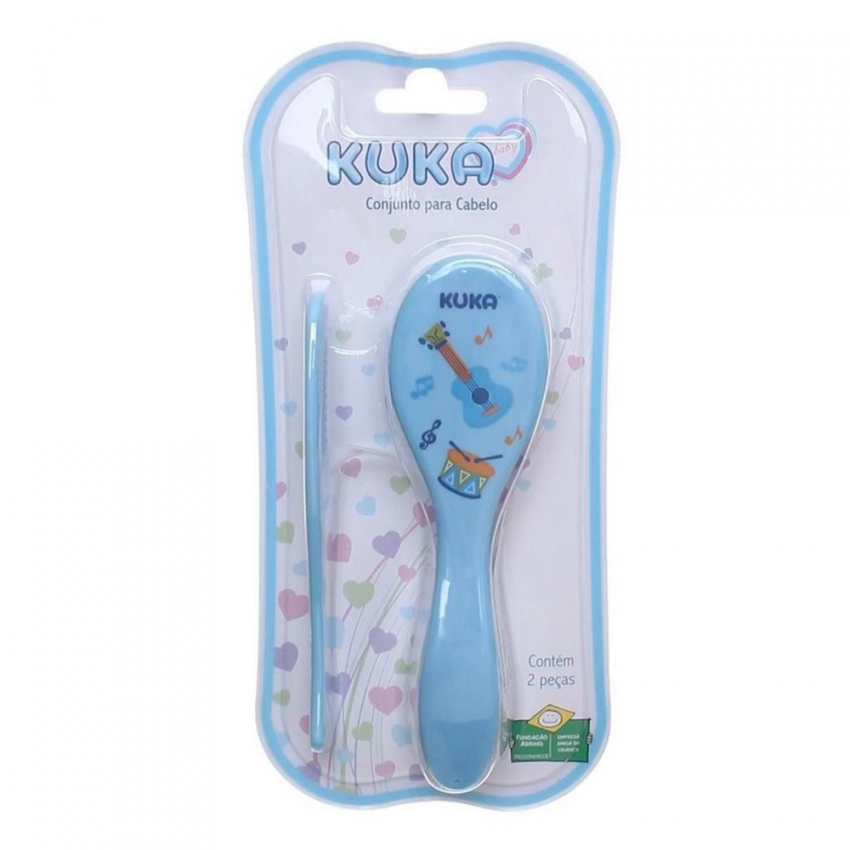 KIT ESCOVA E PENTE PARA BEBE KUKA AZUL