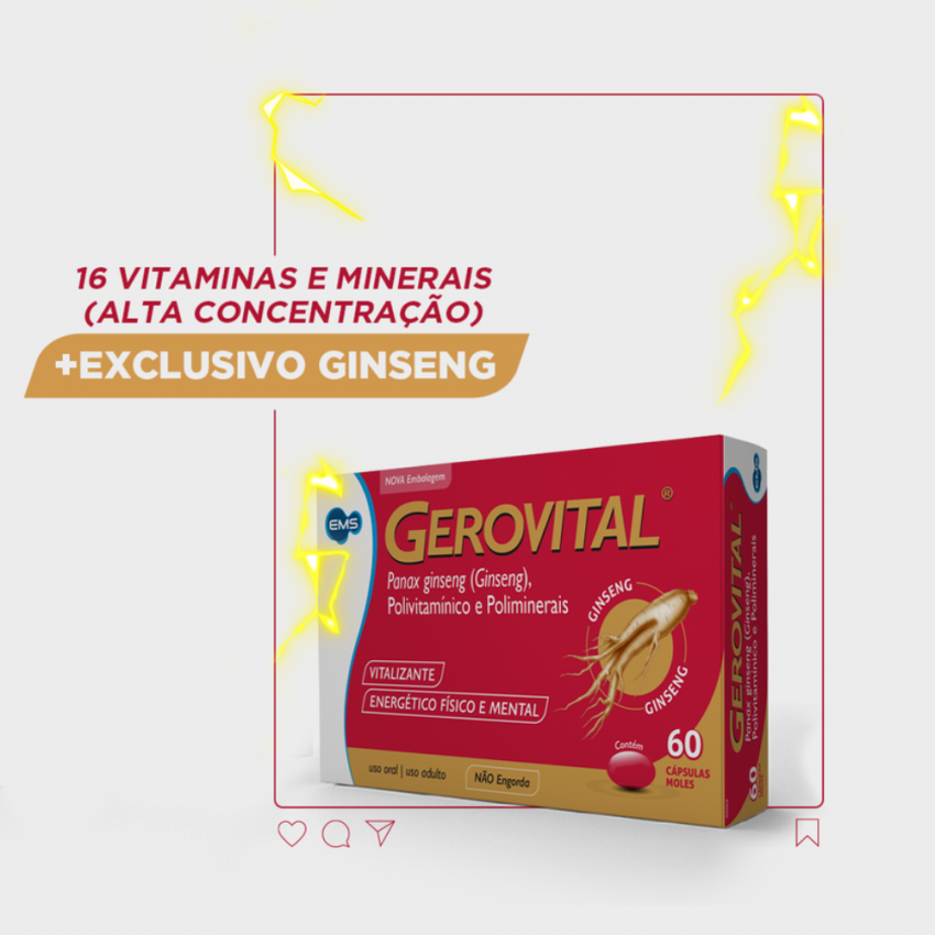 GEROVITAL COM 60 CÁPSULAS MOLES-EMS-