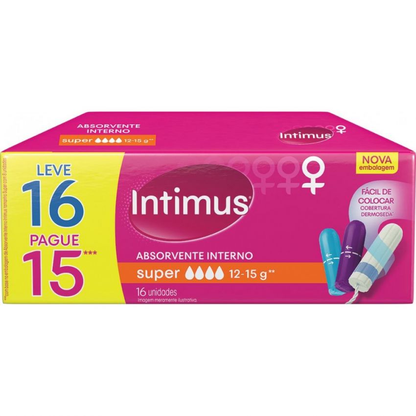 ABSORVENTE INTERNO INTIMUS SUPER LEVE 16 PAGUE 15