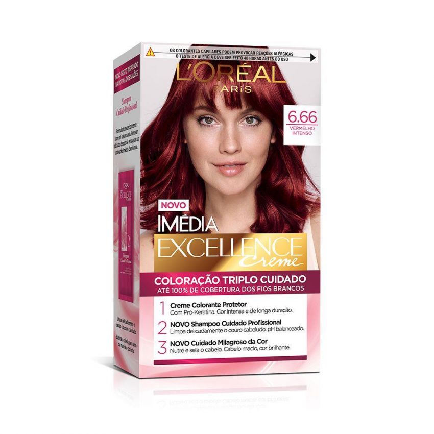 KIT TINTURA CREME IMEDIA 6.66 VERMELHO INTENSO