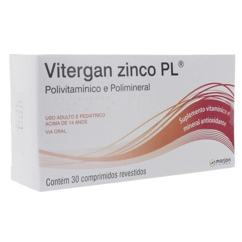 VITERGAN ZINCO PLUS COM 30 COMPRIMIDOS