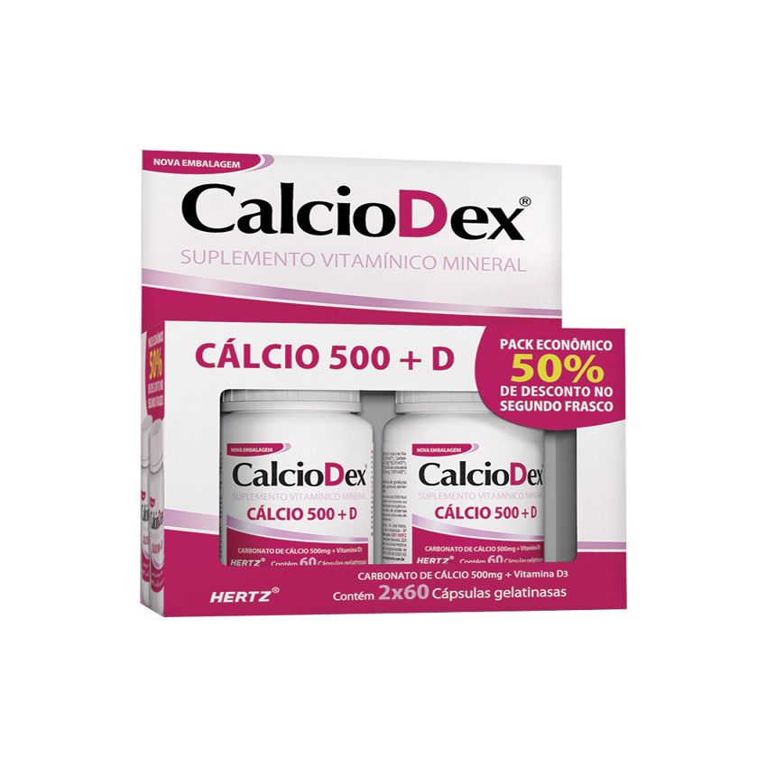 KIT CALCIODEX ECON 500M G 2 POTE 60 CAPSULAS CADA 