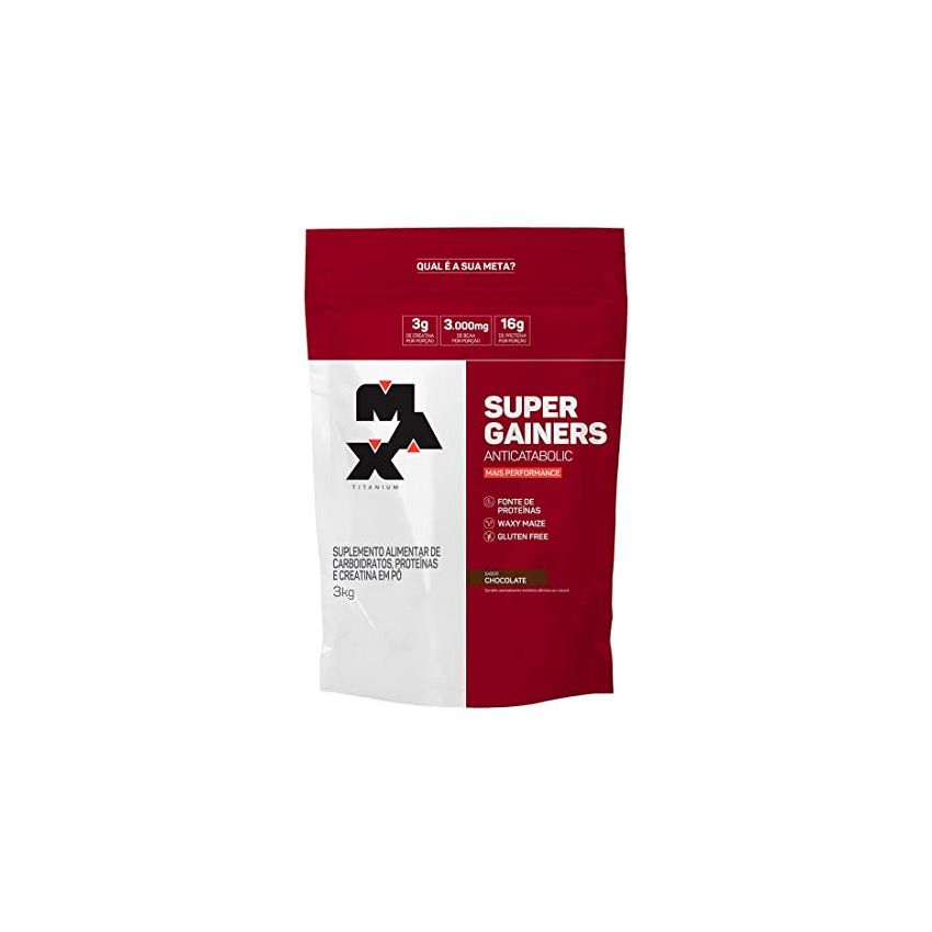 SUPER GAINER CHOCOLATE MAX TITANIUN 3,0KG ORIGINAL