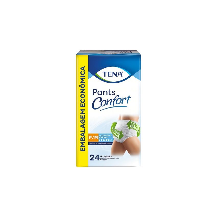 FRALDA TENA PANTS P/M COM 24 UNIDADES