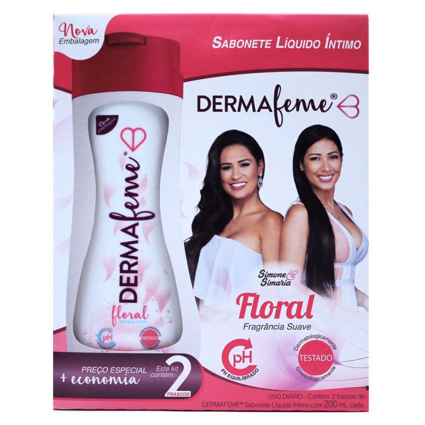 SABONETE ÍNTIMO DERMAFEME FLORAL COM 2 UNIDADES