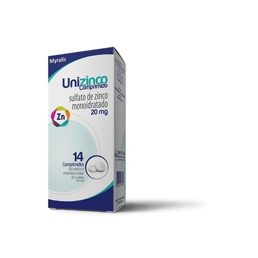 UNIZINCO 20MG COM 14 COMPRIMIDOS