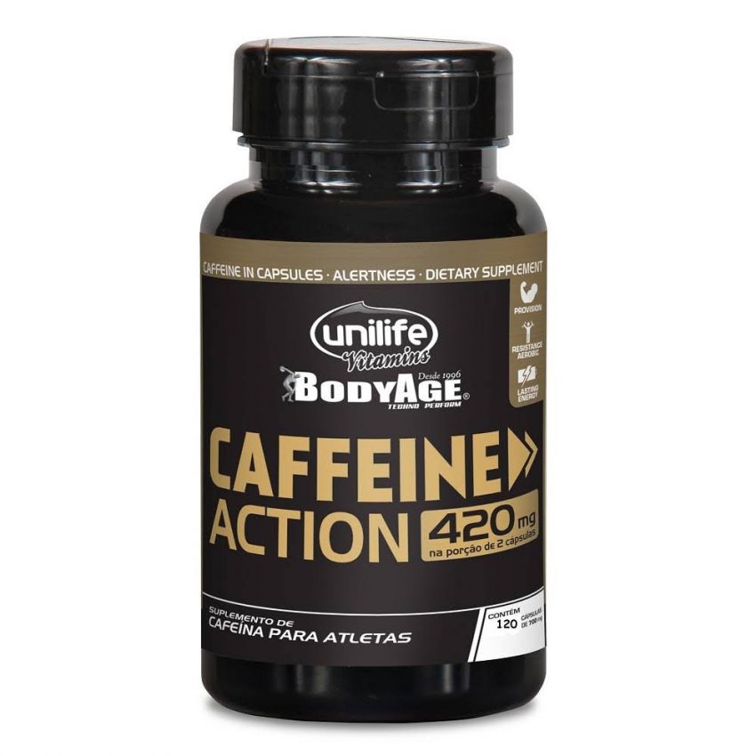 CAFEINA 400MG COM 120 CAPSULAS UNILIFE