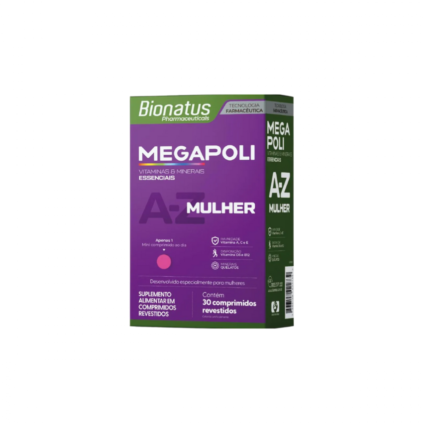 MEGAPOLI A-Z MULHER COM 30 COMPRIMIDOS