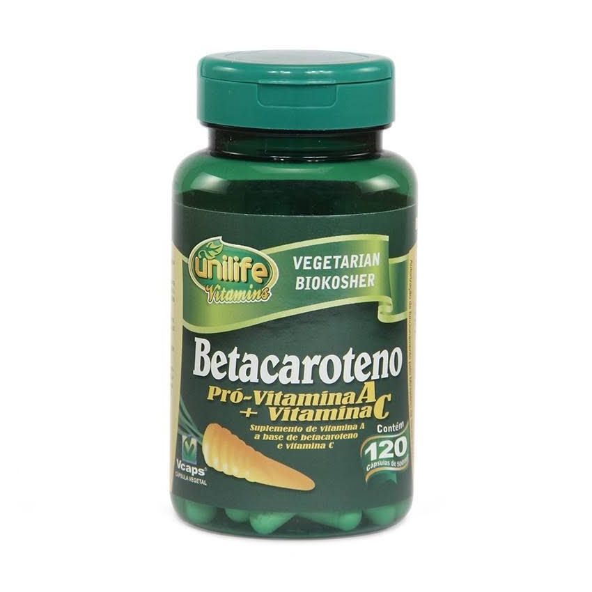 BETA CAROTENO 500 MG COM 120 CAPSULAS UNILIFE