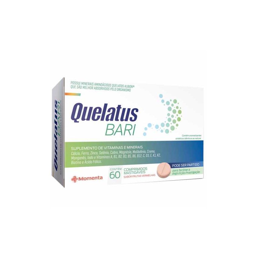 QUELATUS BARI FRUTAS VERMELHAS COM 60 COMPRIMIDOS