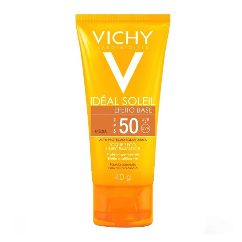 VICHY IDEAL SOLEIL EFEITO BASE COR MÉDIA FPS50 40ML 