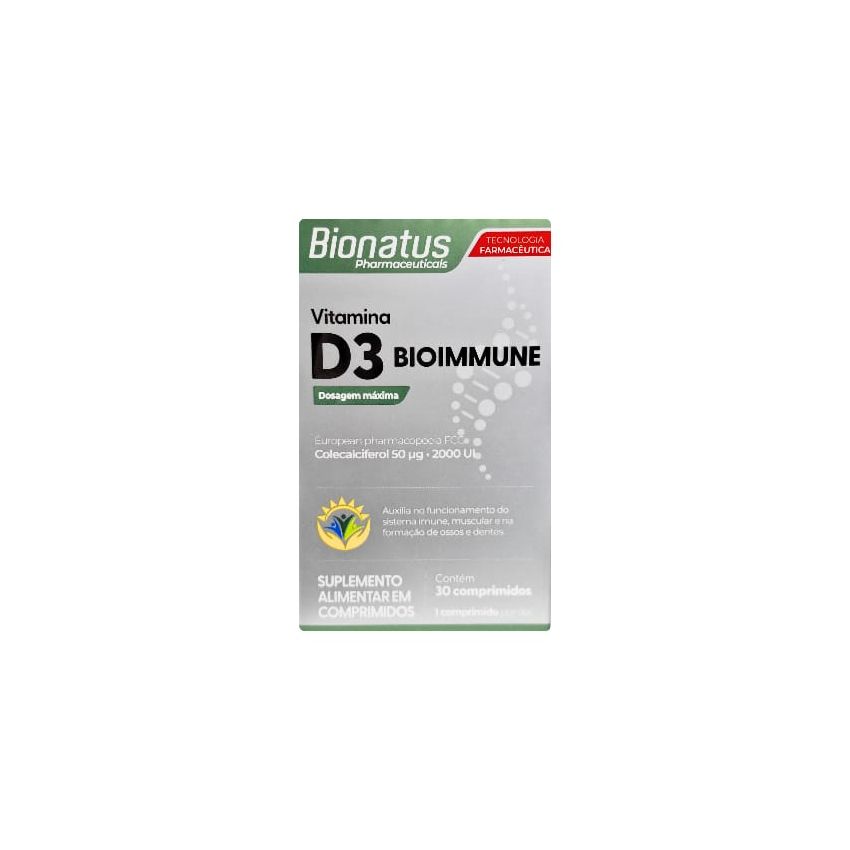 VITAMINA D3 BIOIMMUNE COM 30 COMPRIMIDOS BIONATUS