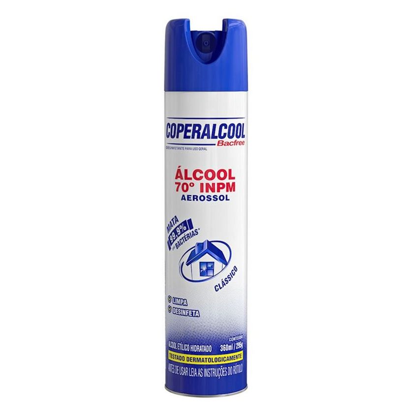ÁLCOOL 70 INPM BACFREE AEROSSOL CLASSICO 360ML