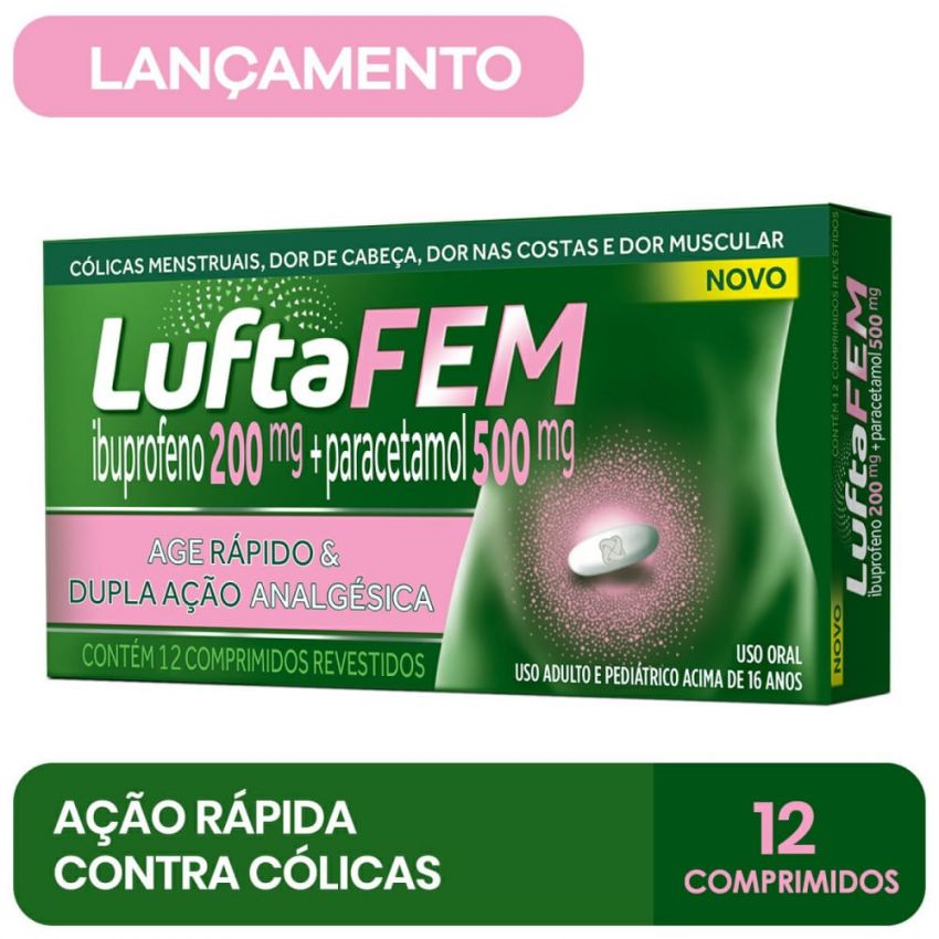 LUFTAFEM 200+500MG COM 12 COMPRIMIDOS