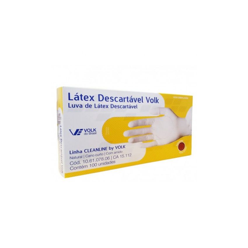 LUVA LATEX VOLK M C/100 UNID