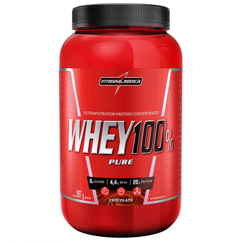 SUPER WHEY 100% PURE CHOCOLATE POTE COM 907G