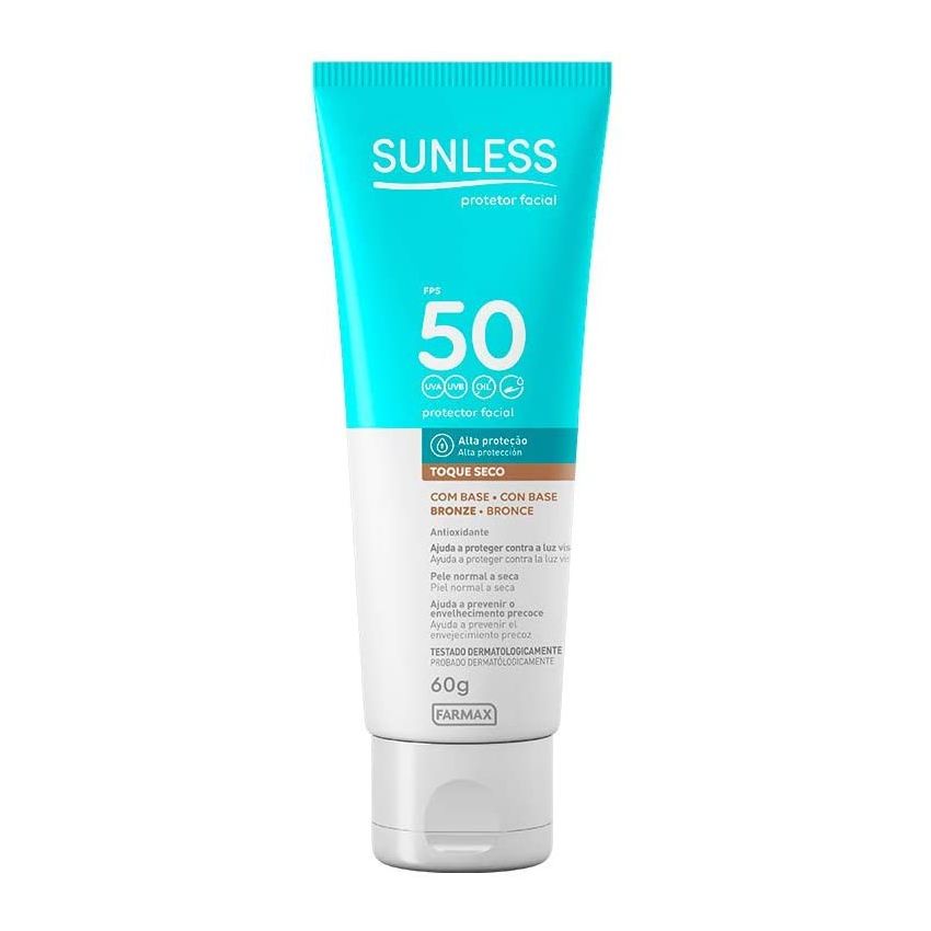 PROTETOR SOLAR SUNLESS CO BASE BRONZE FPS 50 TOQUE SECO 60G