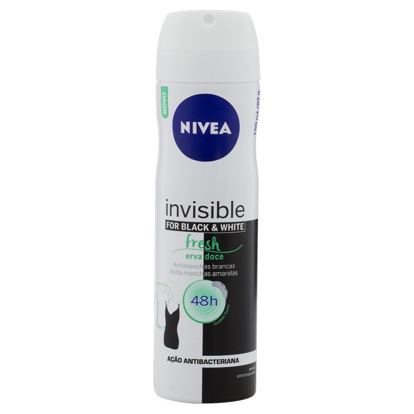 DESODORANTE AEROSOL NIVEA INVISIBLE FRESH ERVA DOCE 150ML VALIDADE 05/2026