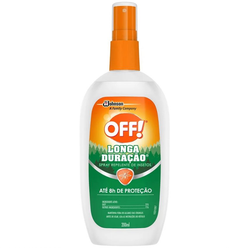 REPELENTE OFF LONGA DURAÇÃO SPRAY 10 HORAS DE PROTEÇÃO 200ML 
