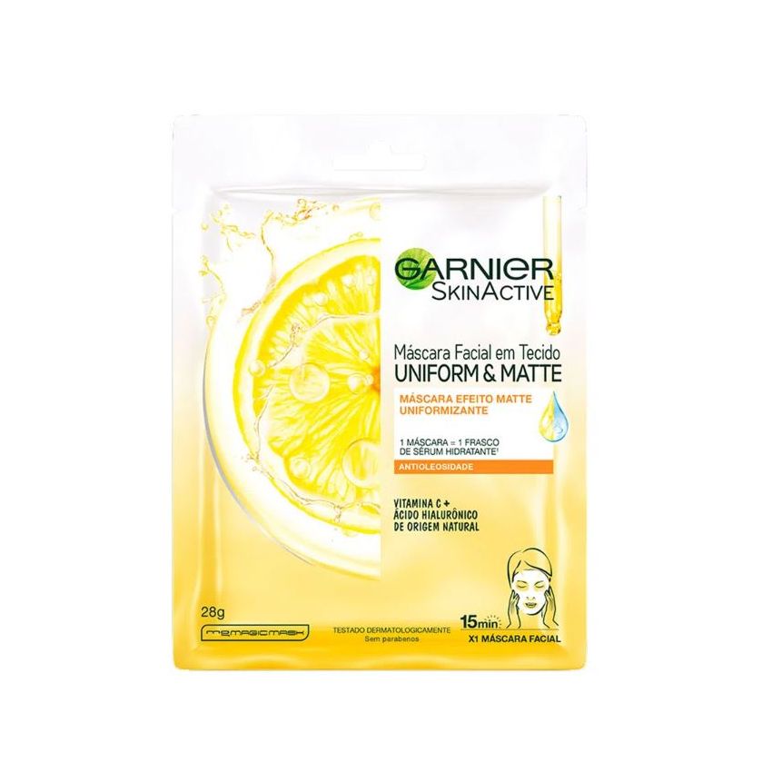 MÁSCARA FACIAL GARNIER MATTE SKINACTIVE COM 1 UNIDADE