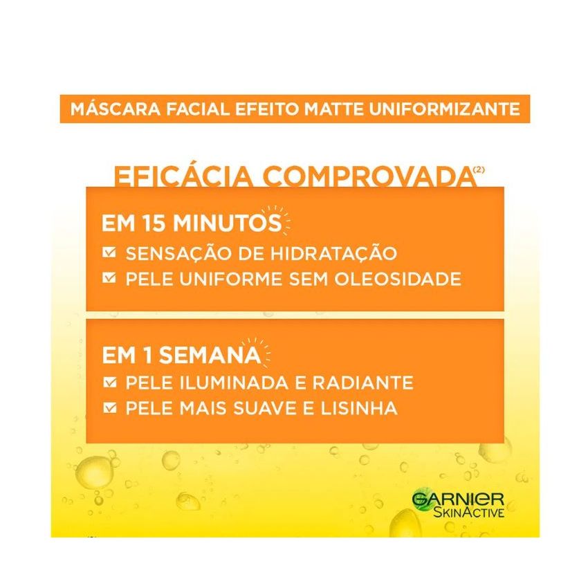 MÁSCARA FACIAL GARNIER MATTE SKINACTIVE COM 1 UNIDADE