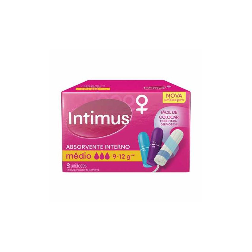ABSORVENTE INTIMUS INTERNO MEDIO COM 8 UNIDADES