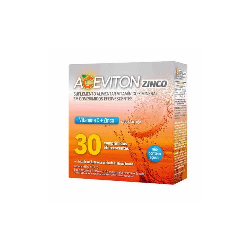 VITAMINA C ACEVITON ZINCO COM 30 COMPRIMIDOS EFERVESCENTE