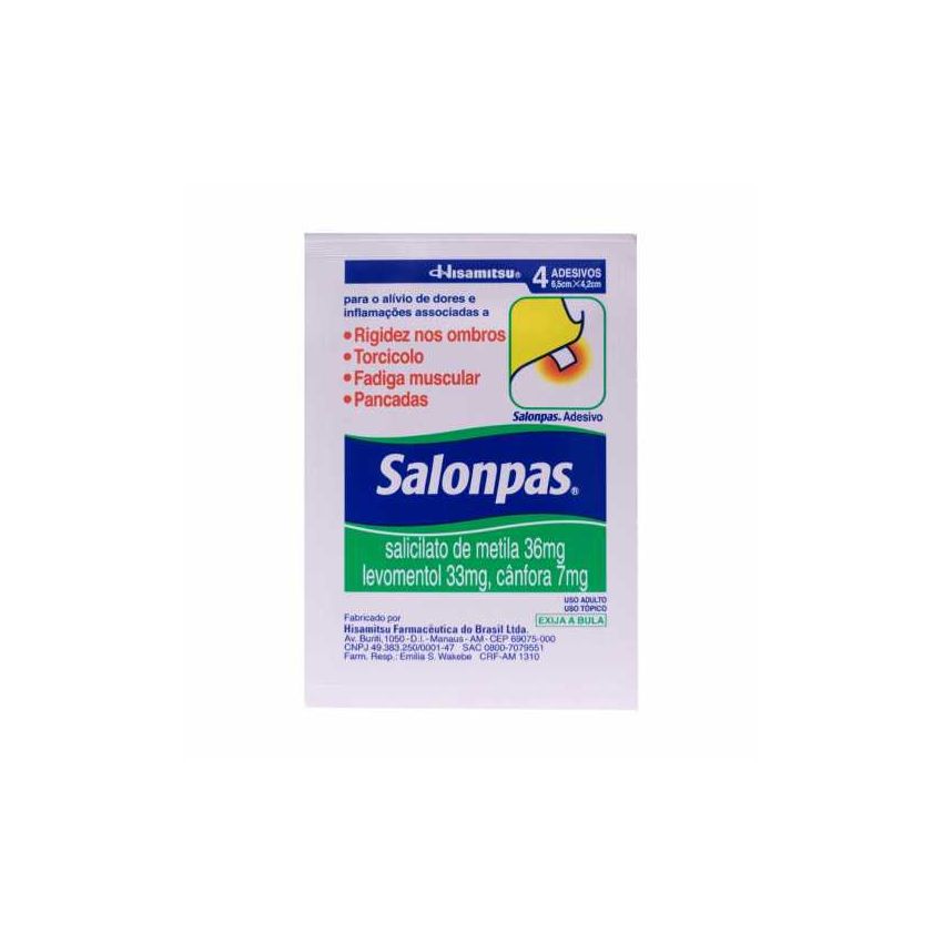 SALONPAS ADESIVO COM 4 UNIDADES 